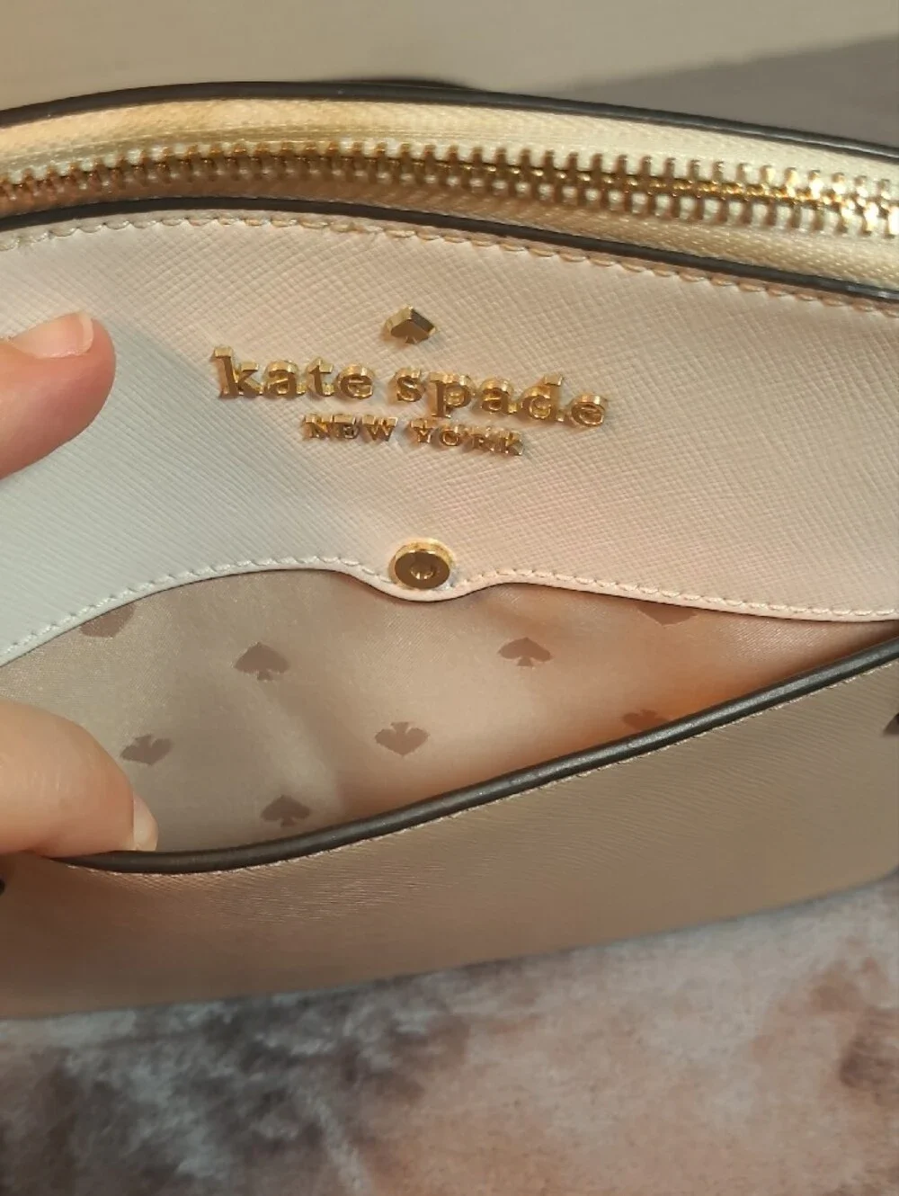 Kate Spade Staci Colorblock Dome Crossbody Two-Tone Beige, Cream & Black